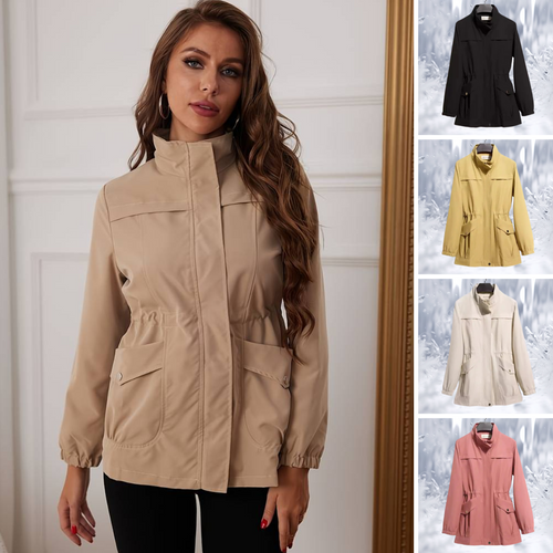 Drune | Parka Jacke Hoher Kragen Verstellbare Taille Winddicht Mit Taschen
