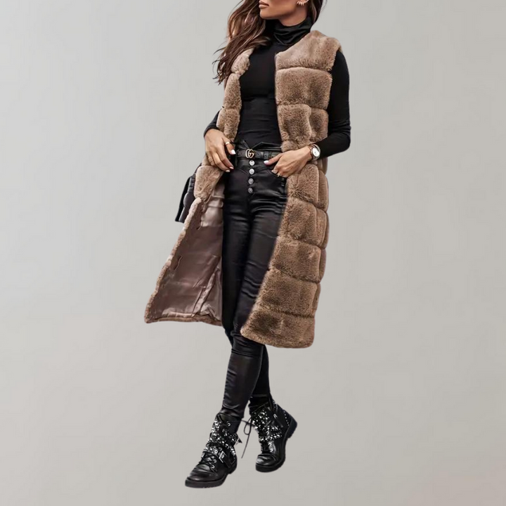 Drune | Lange Winterjacke Weste für Frauen
