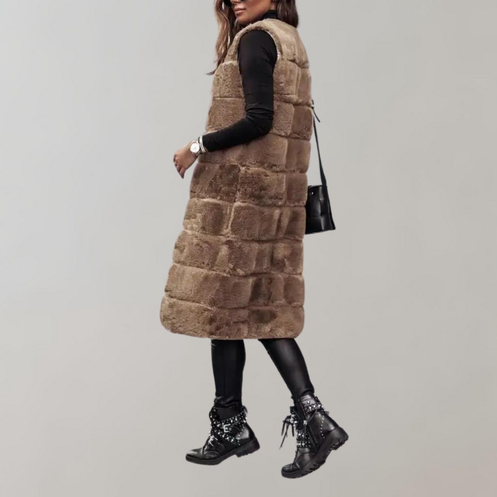 Drune | Lange Winterjacke Weste für Frauen