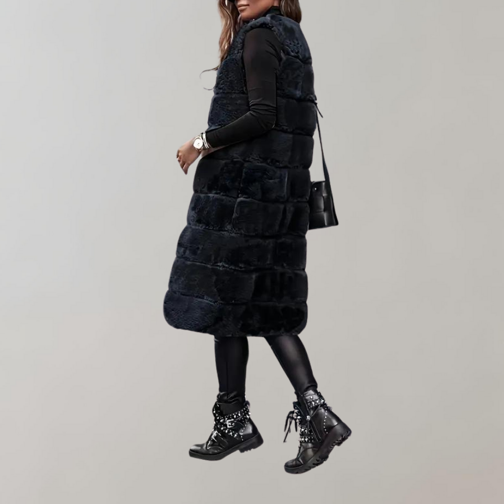 Drune | Lange Winterjacke Weste für Frauen