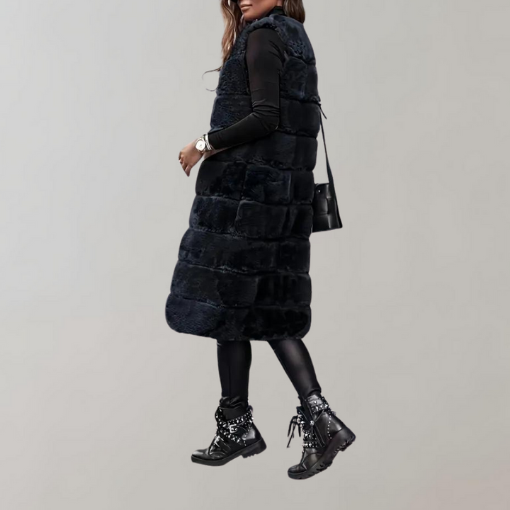 Drune | Lange Winterjacke Weste für Frauen