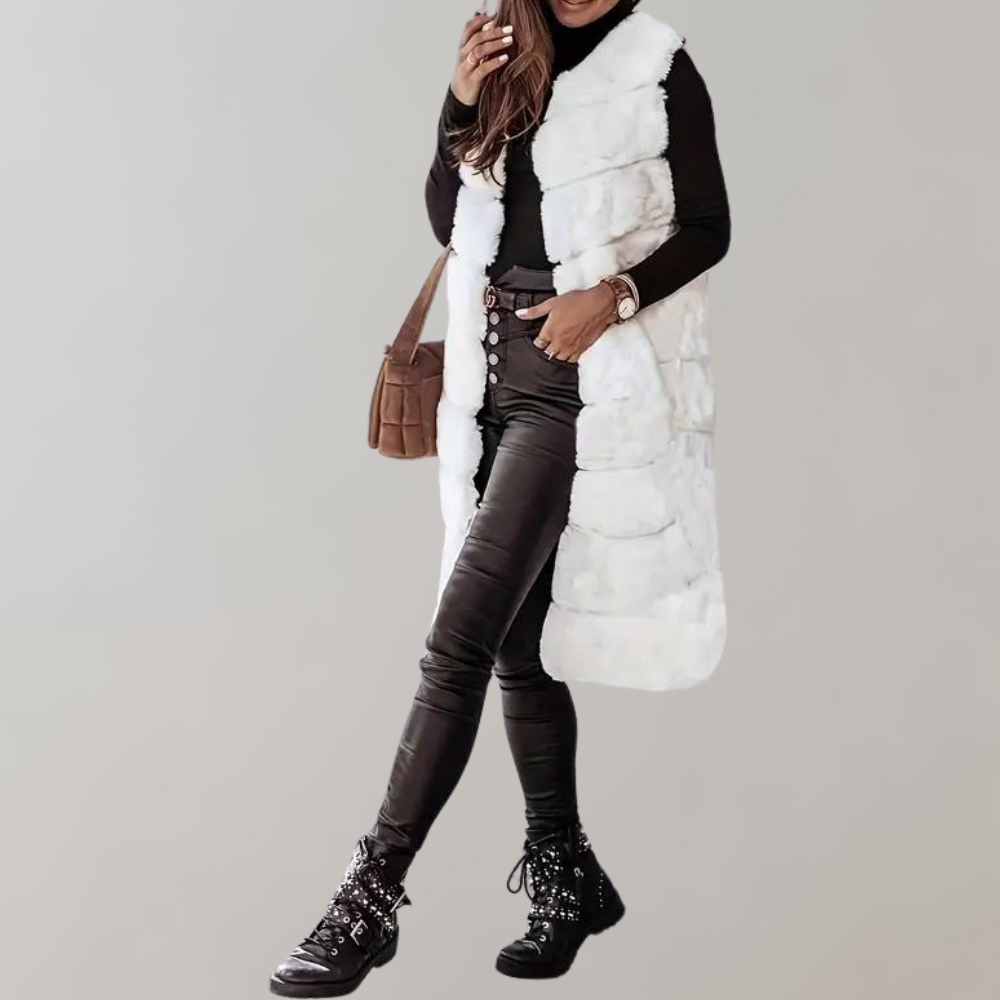 Drune | Lange Winterjacke Weste für Frauen