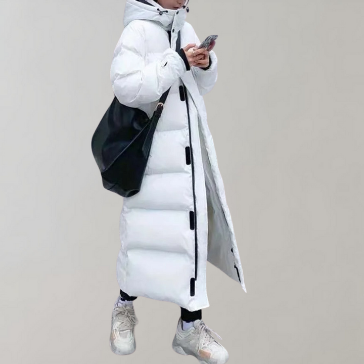Drune | Lange Pufferjacke Mit Kapuze - Reißverschluss