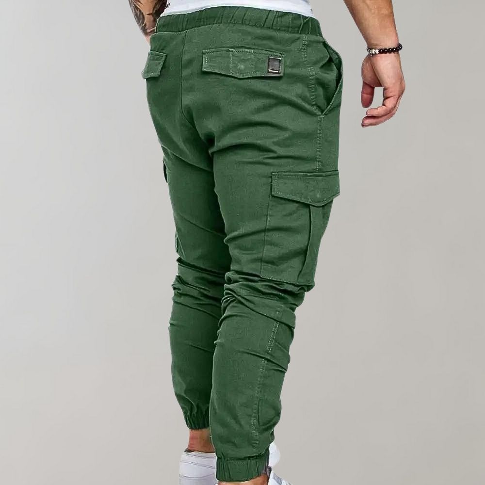 Drune | Cargo Jogginghose mit Taschen & Kordelzug - Slim Fit Streetwear Hose für Freizeit & Training