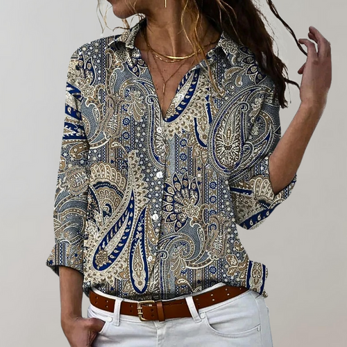 Drune | Paisley Print Knopfbluse für Damen