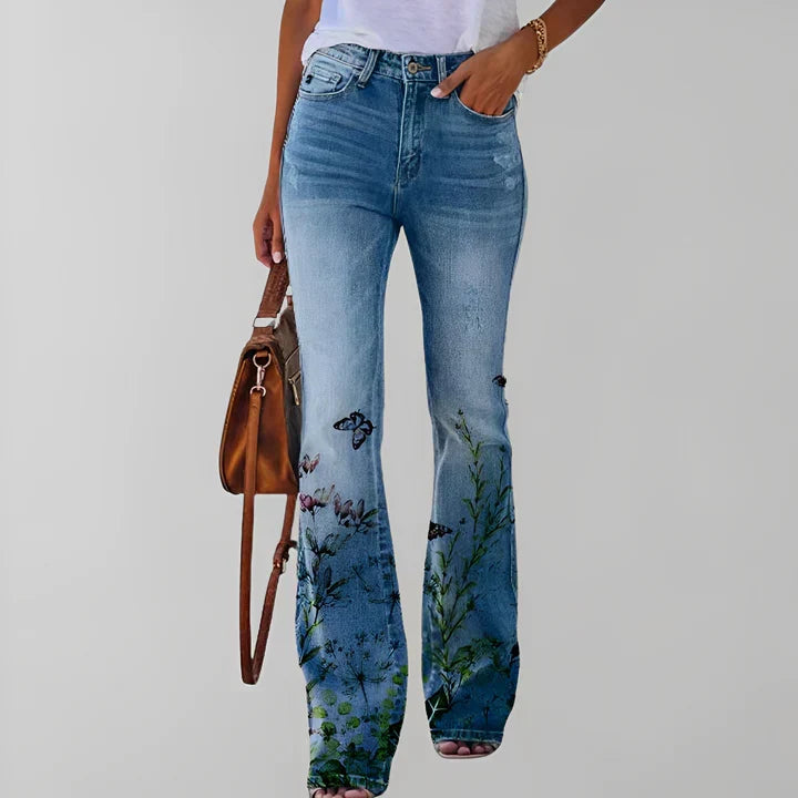 Drune - Gerade jeans mit blumendruck