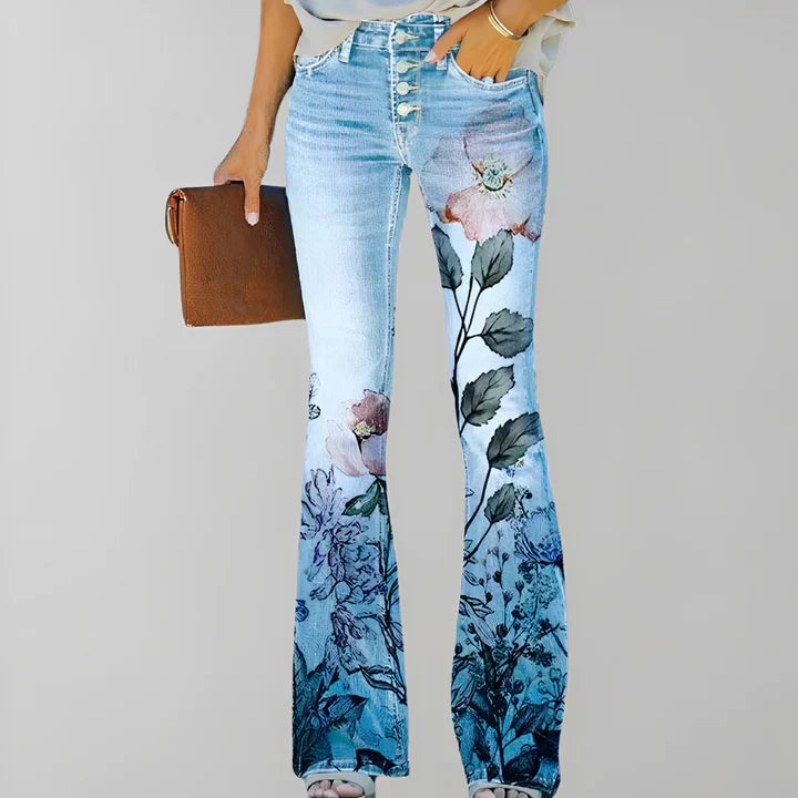 Drune - Gerade jeans mit blumendruck
