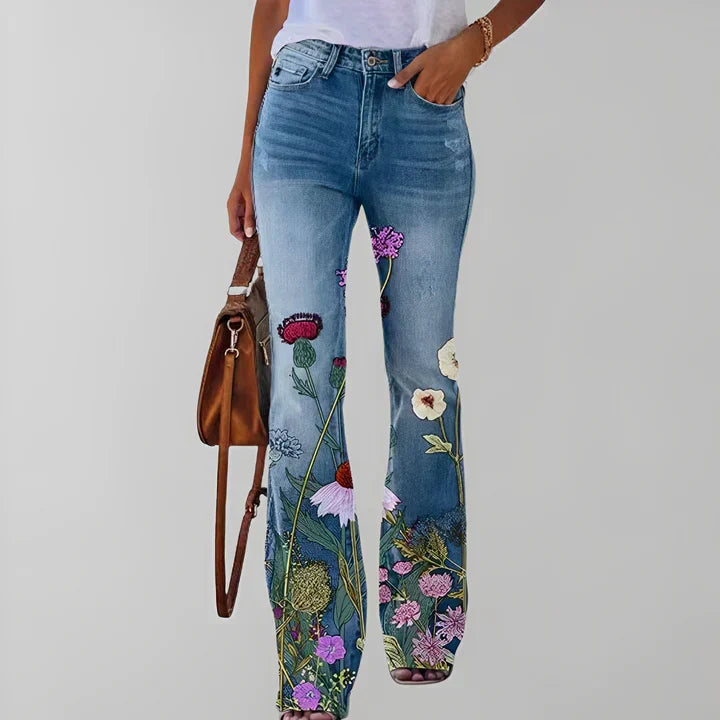 Drune - Gerade jeans mit blumendruck