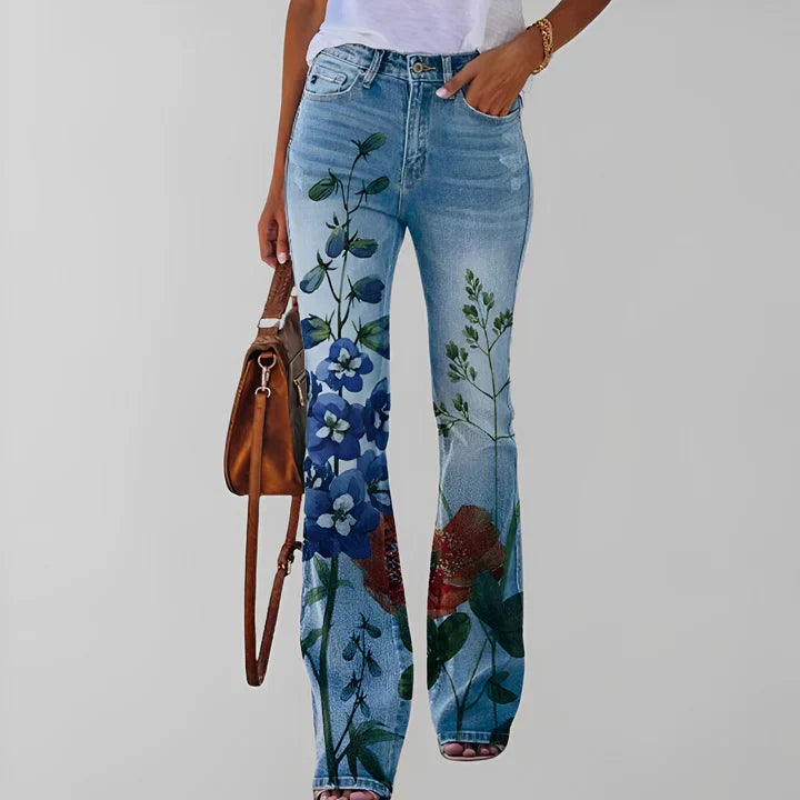 Drune - Gerade jeans mit blumendruck