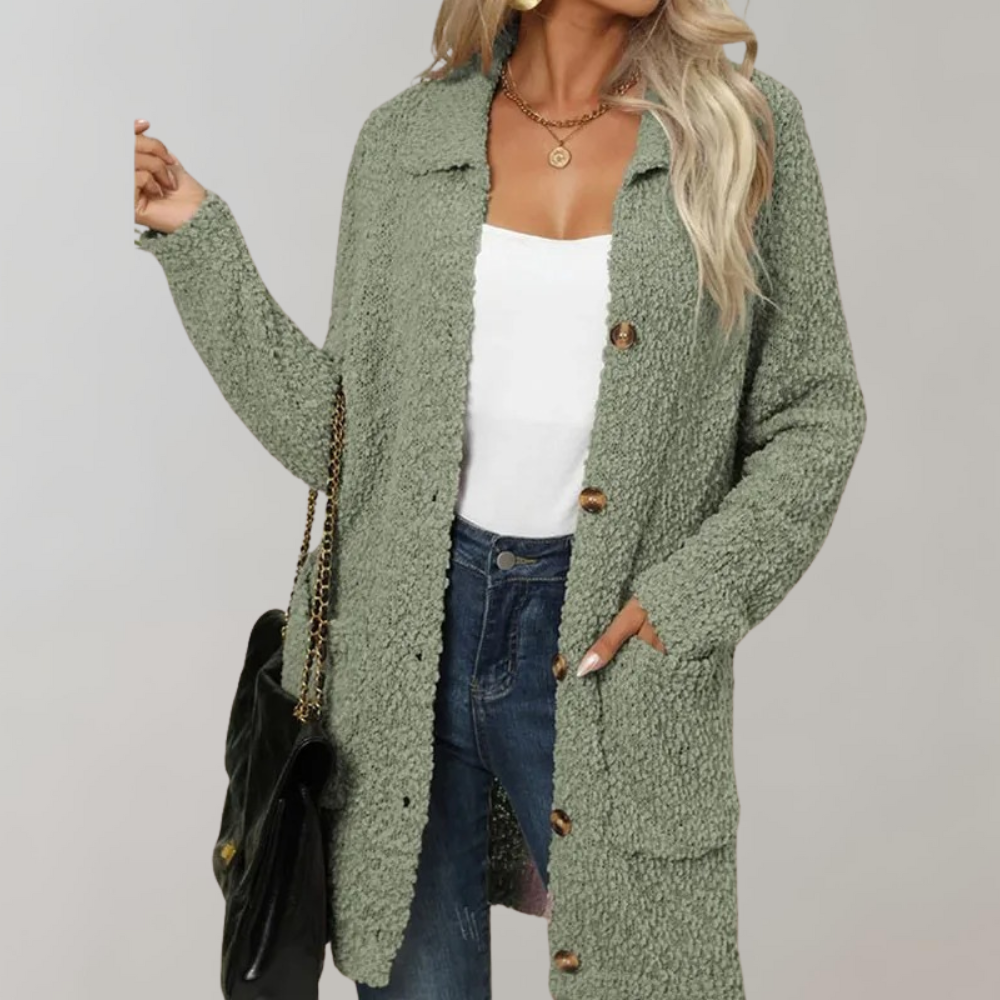 Drune | Frauen Freizeit Langer Cardigan mit Taschen