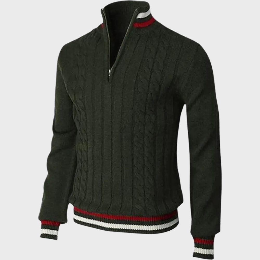 Drune | Stilvolle Herrenpullover Mit Halben Reißverschluss