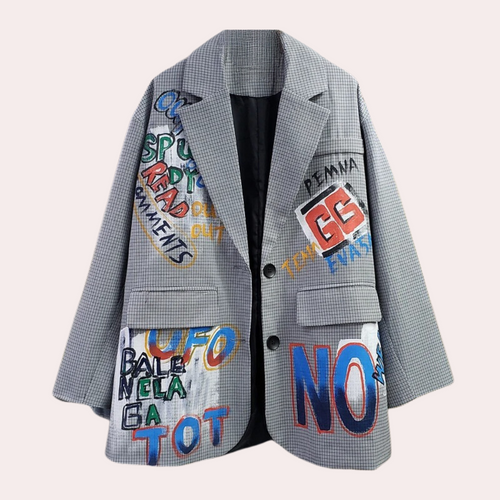 Drune | Oversized-Blazer für Frauen mit elegantem Textdetail