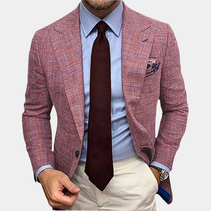 Drune | Herren-Sakko kariert - Modernes Slim Fit Blazer-Jackett für Business & Events