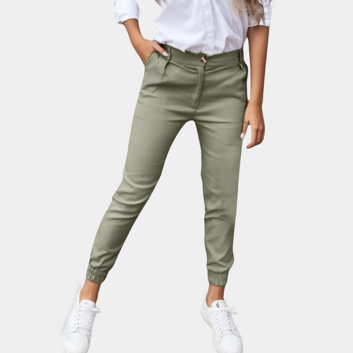 Drune | Chino Jogger Hose - Bequeme Stoffhose mit Bündchen & Slim Fit Look für Alltag & Büro