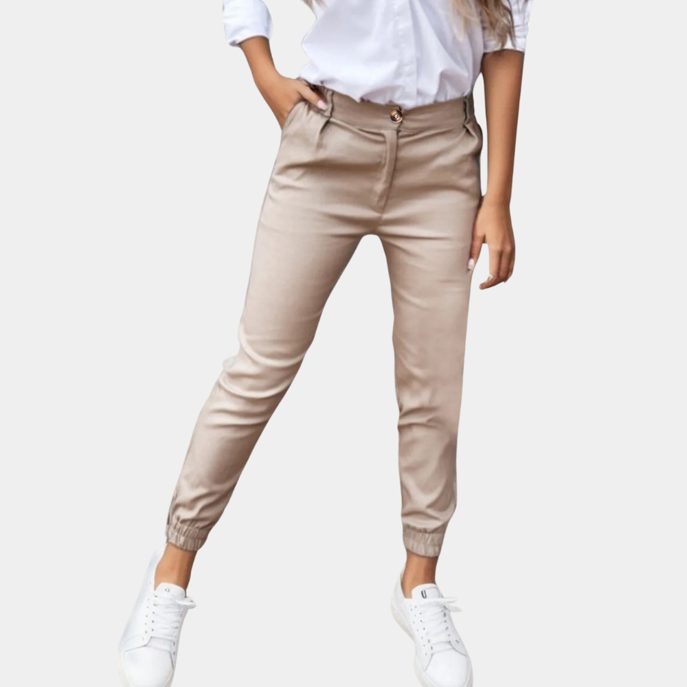 Drune | Chino Jogger Hose - Bequeme Stoffhose mit Bündchen & Slim Fit Look für Alltag & Büro
