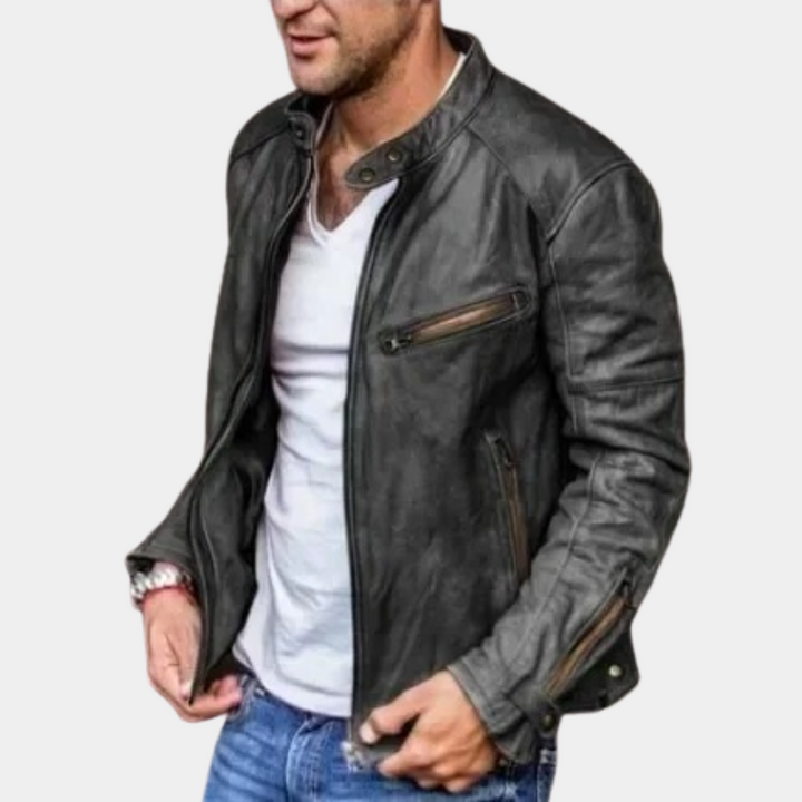 Drune | Klassische Wetterfeste Lederjacke für Männer