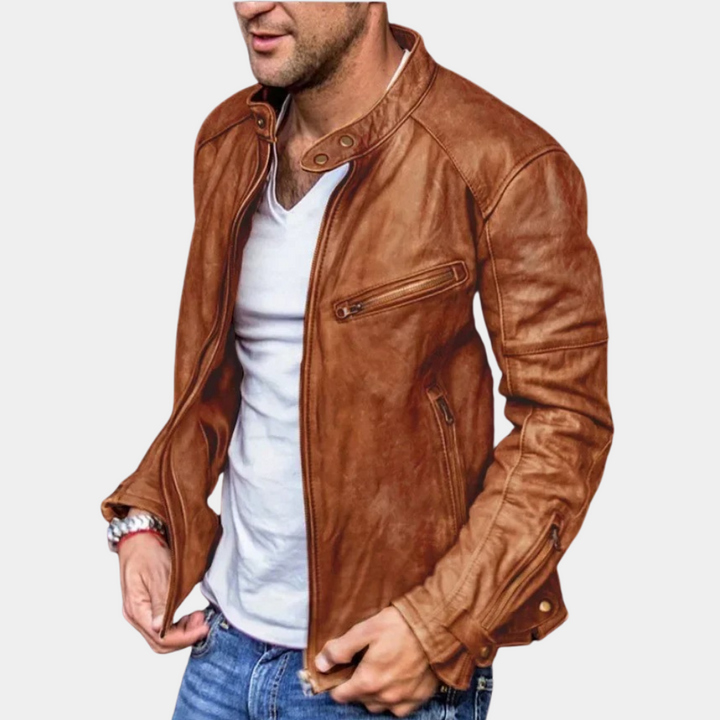 Drune | Klassische Wetterfeste Lederjacke für Männer