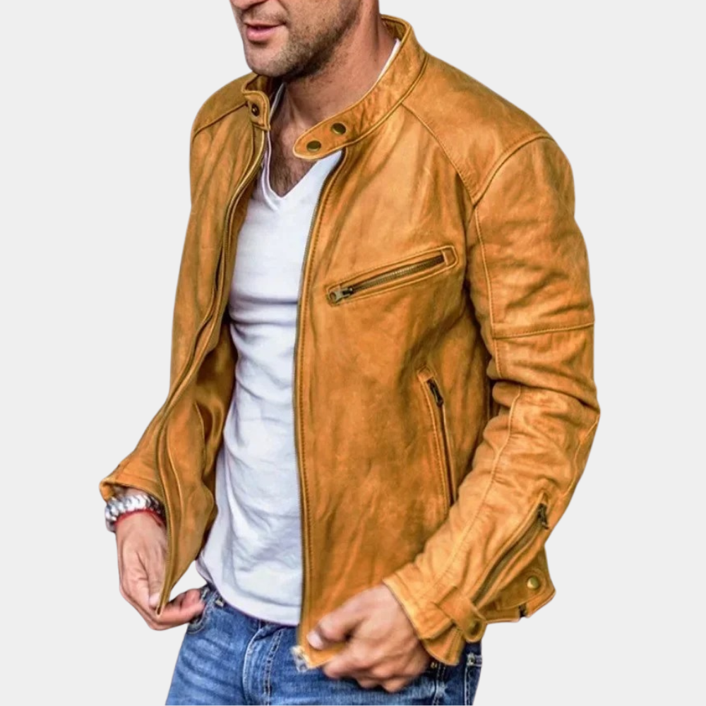 Drune | Klassische Wetterfeste Lederjacke für Männer