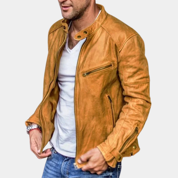 Drune | Klassische Wetterfeste Lederjacke für Männer