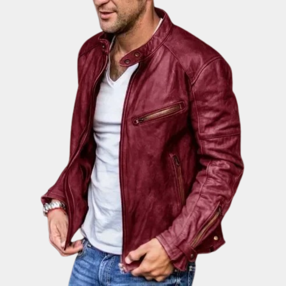 Drune | Klassische Wetterfeste Lederjacke für Männer