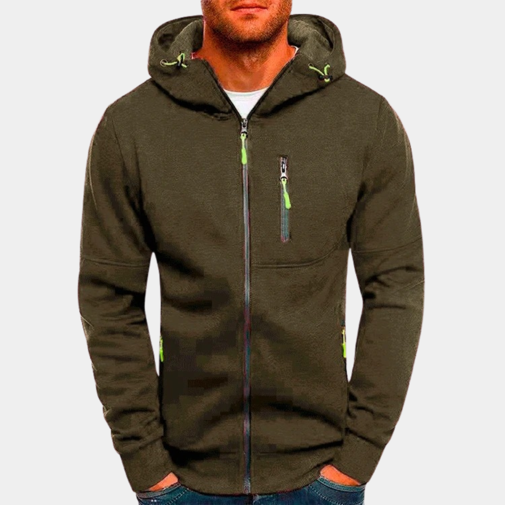 Drune | Herren Kapuzenpullover mit Kapuze und Reißverschluss