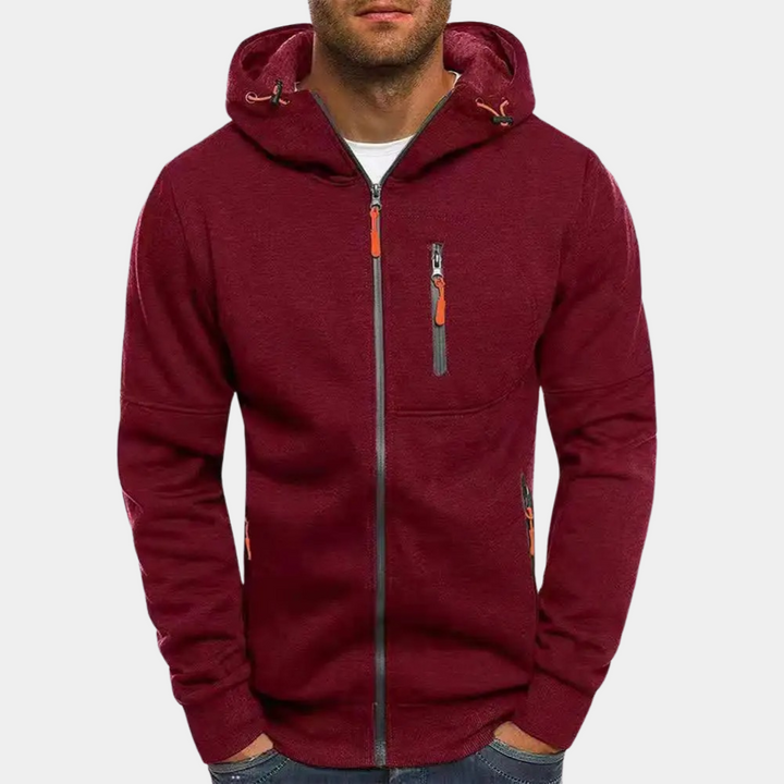 Drune | Herren Kapuzenpullover mit Kapuze und Reißverschluss