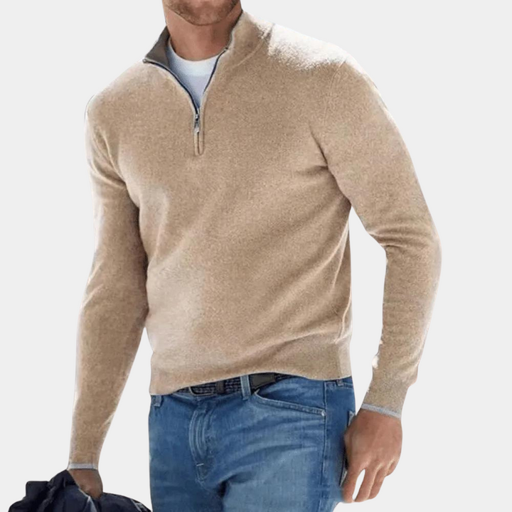 Drune | Herrenpullover Mit Halbreißverschluss Design