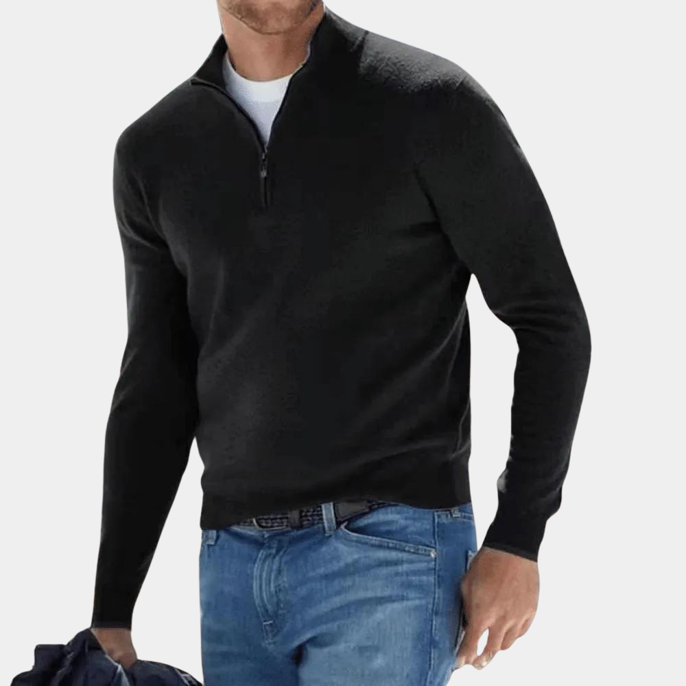 Drune | Herrenpullover Mit Halbreißverschluss Design