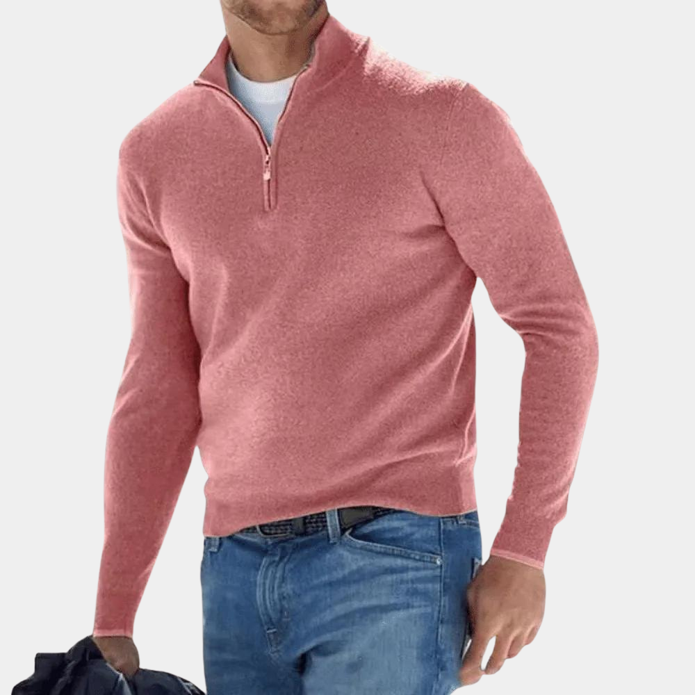 Drune | Herrenpullover Mit Halbreißverschluss Design