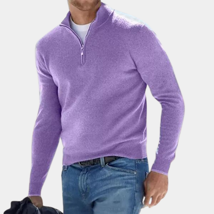 Drune | Herrenpullover Mit Halbreißverschluss Design