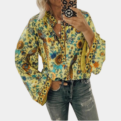 Drune | Leichte Und Elegante Langärmlige Bluse Mit Stilvollem Muster