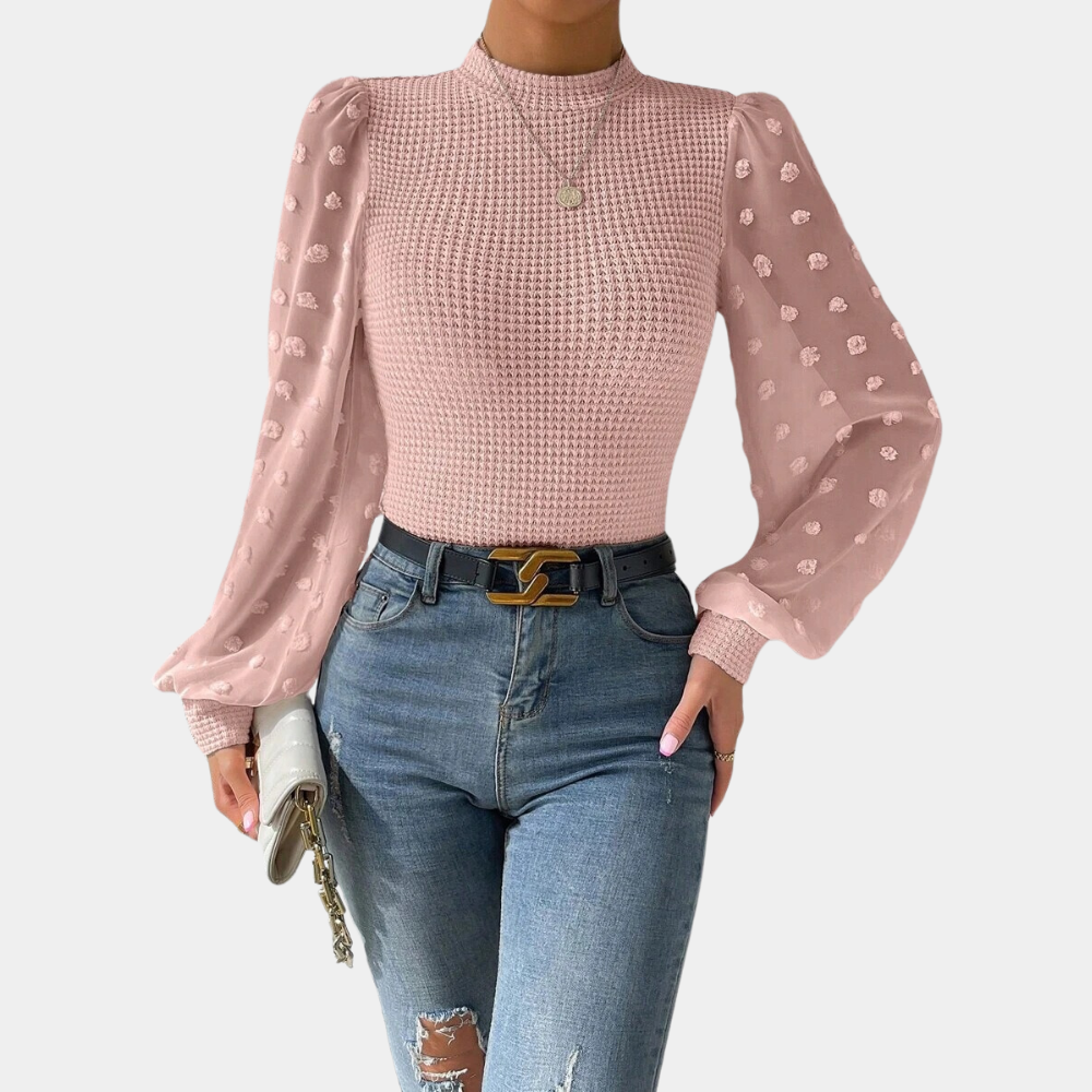 Drune | Strickbluse mit Chiffonärmeln Polyester Elegantes Design