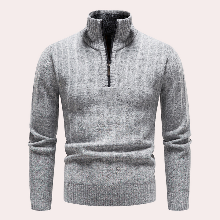 Drune | Herrenpullover mit Rollkragen und Reißverschluss