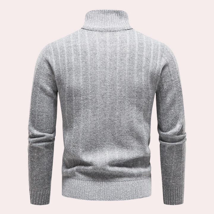 Drune | Herrenpullover mit Rollkragen und Reißverschluss