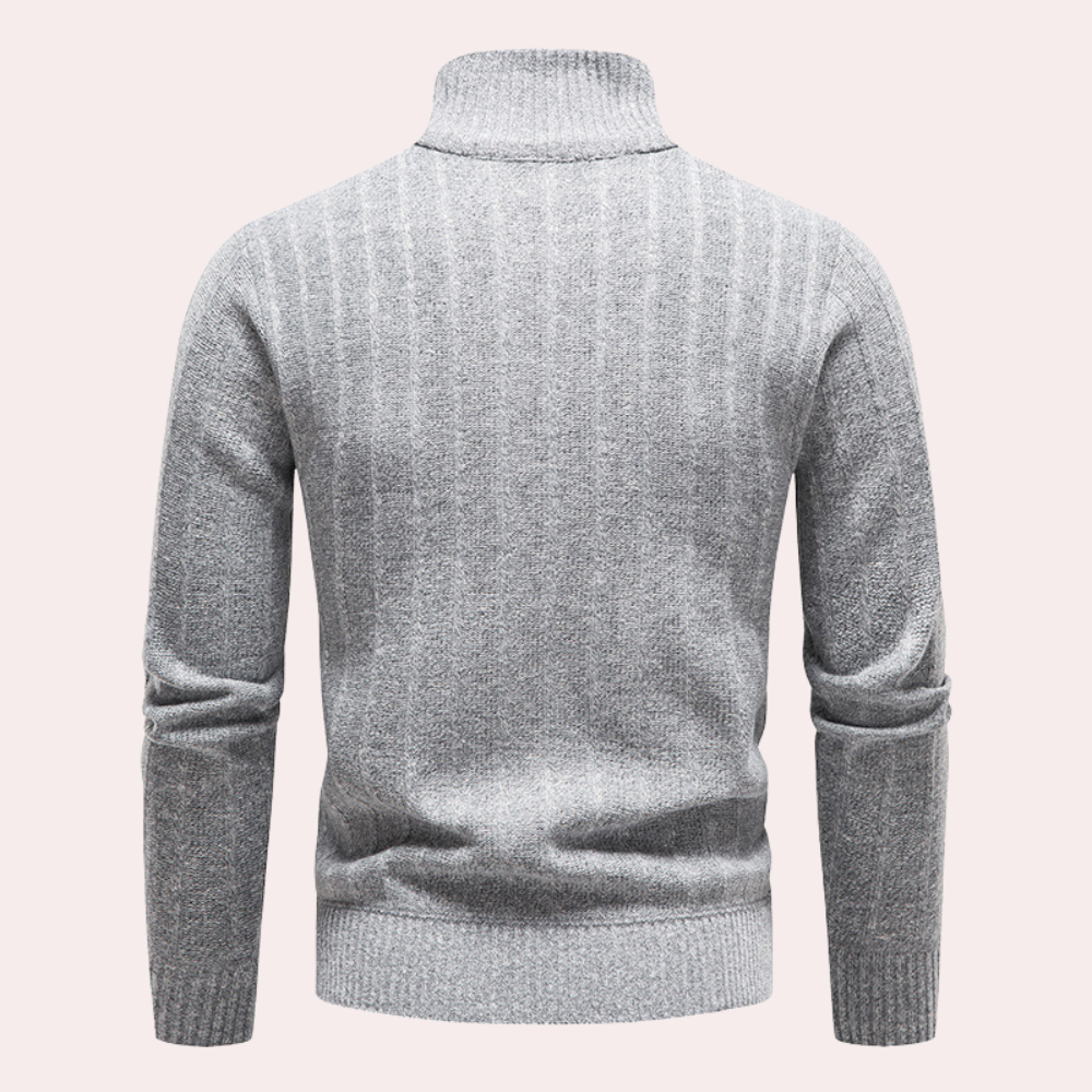 Drune | Herren Kapuzenpullover mit Kragen und Reißverschluss