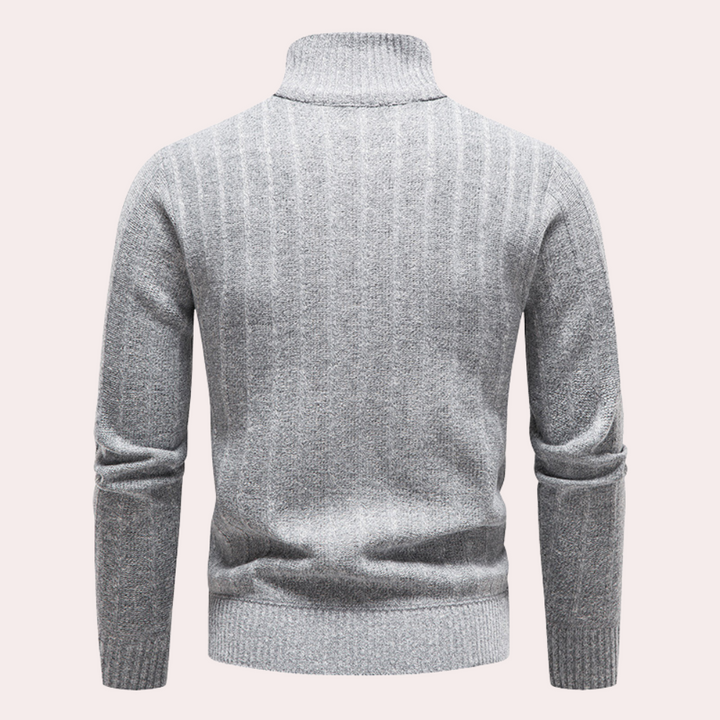 Drune | Herren Kapuzenpullover mit Kragen und Reißverschluss