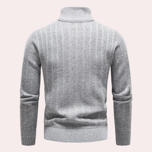 Drune | Herren Kapuzenpullover mit Kragen und Reißverschluss