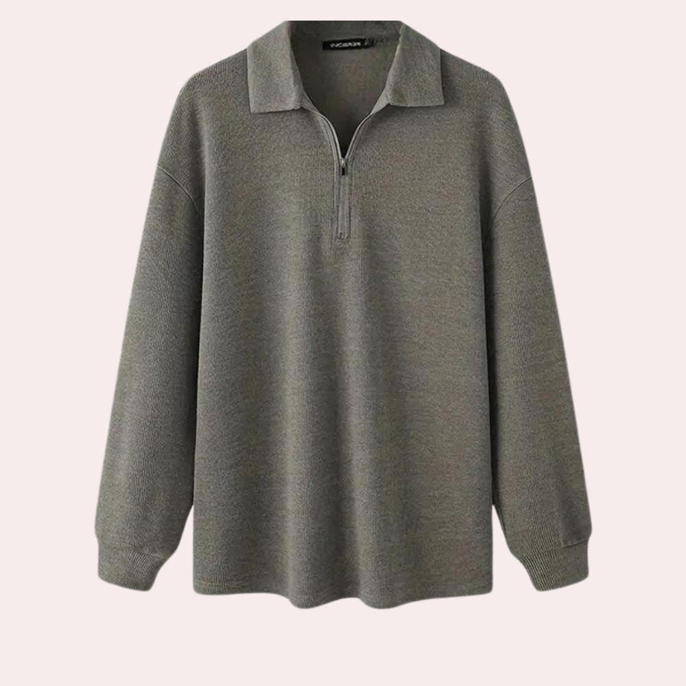 Drune | Gerippte Herren Kapuzenpullover mit Reißverschluss