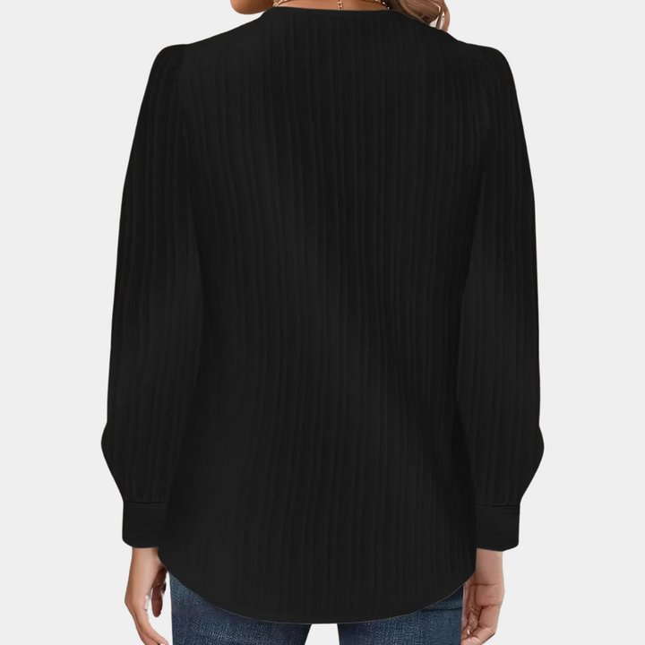 Drune | Rippstrickbluse mit Knöpfen Polyester Komfortabel und Trendy