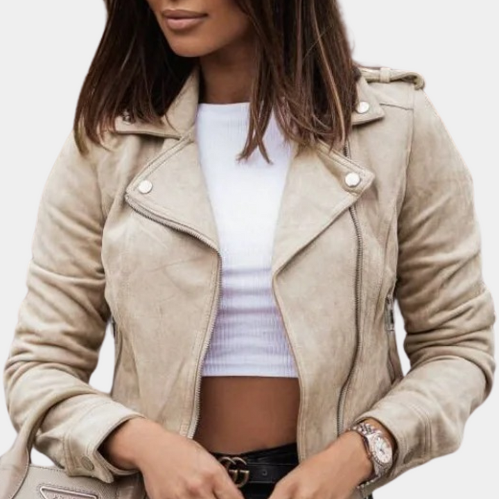 Drune | Stilvolle Bikerjacke Wildlederlook Trendy und Elegant