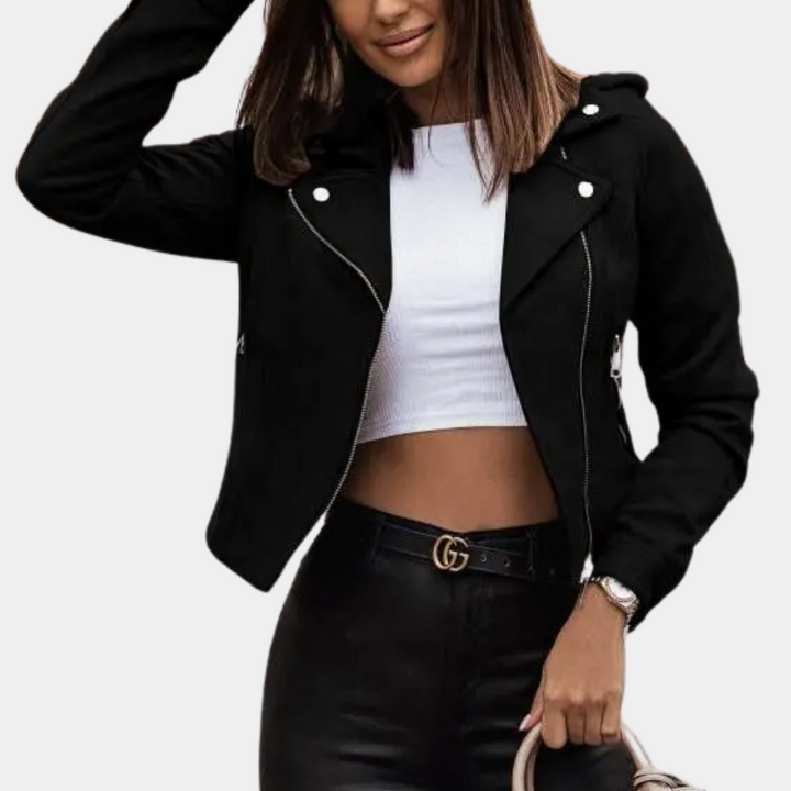 Drune | Stilvolle Bikerjacke Wildlederlook Trendy und Elegant