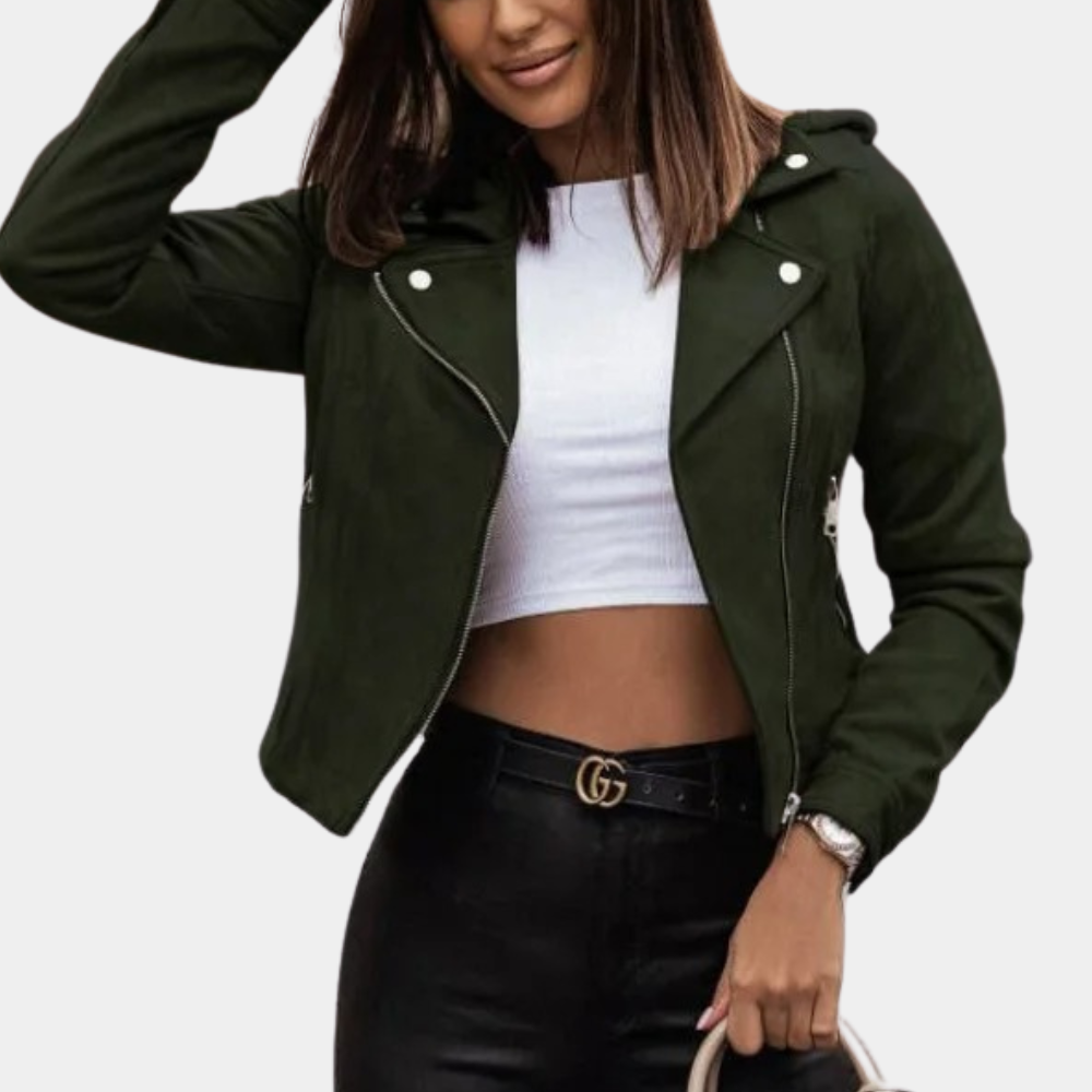 Drune | Stilvolle Bikerjacke Wildlederlook Trendy und Elegant