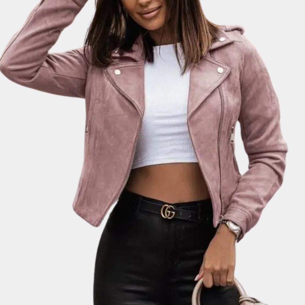 Drune | Stilvolle Bikerjacke Wildlederlook Trendy und Elegant