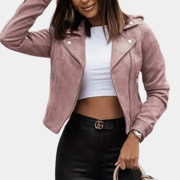 Drune | Stilvolle Bikerjacke Wildlederlook Trendy und Elegant