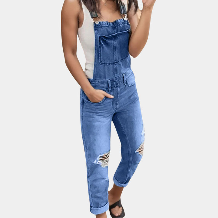 Drune | Zerrissene Denim-Latzhose