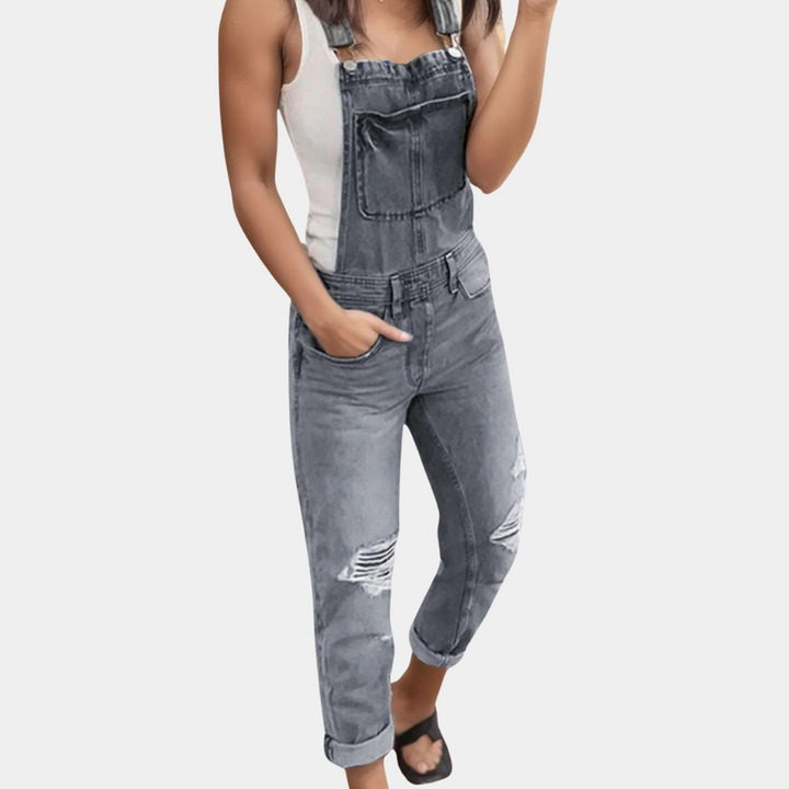Drune | Zerrissene Denim-Latzhose