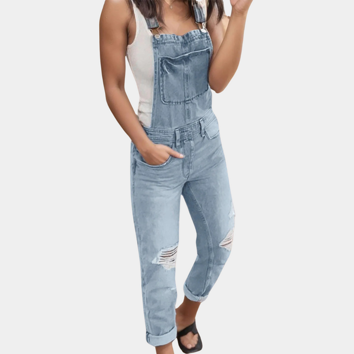 Drune | Zerrissene Denim-Latzhose