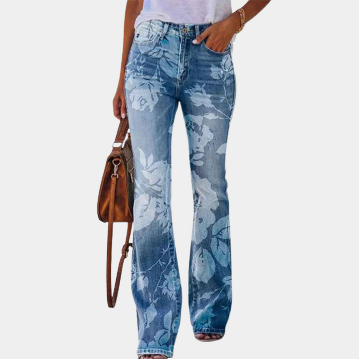 Drune | Damen Jeans Mit Ausgestelltem Bein Und Knopfdetails