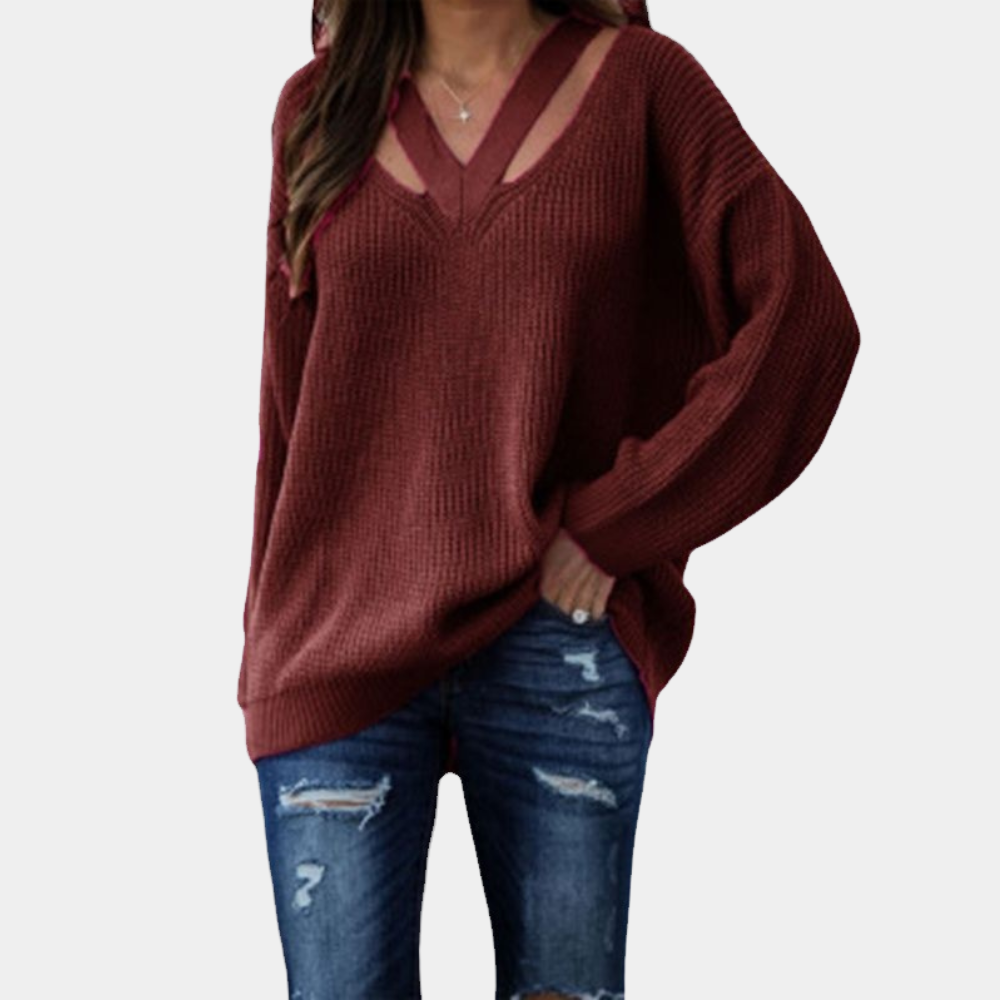 Drune | Modischer Damen Pullover mit V-Ausschnitt