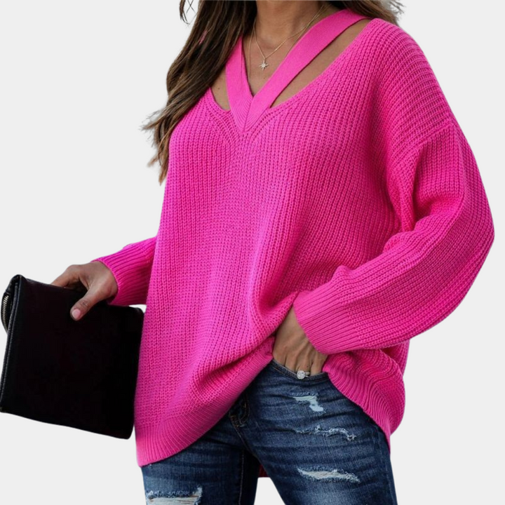 Drune | Modischer Damen Pullover mit V-Ausschnitt